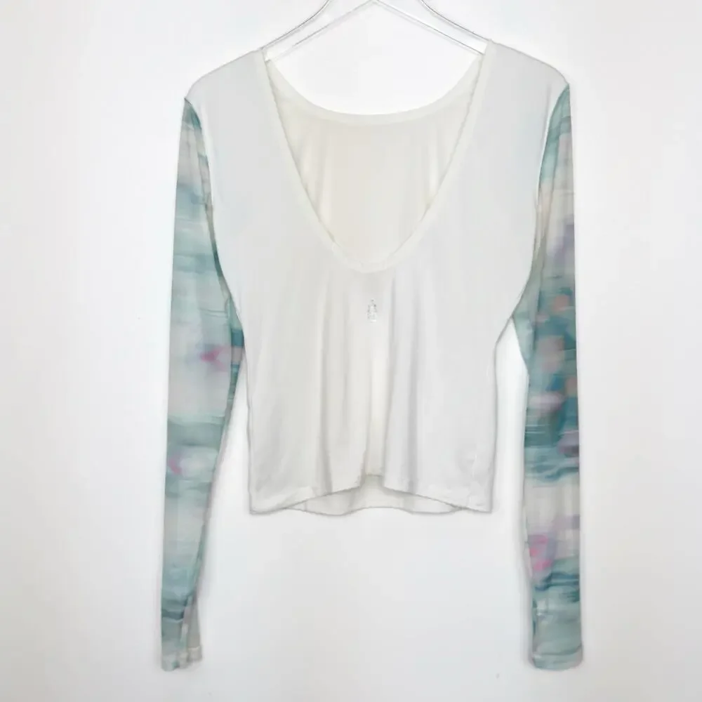Free People Marathon Layer Crop Top Meadow Motion Soft Light S